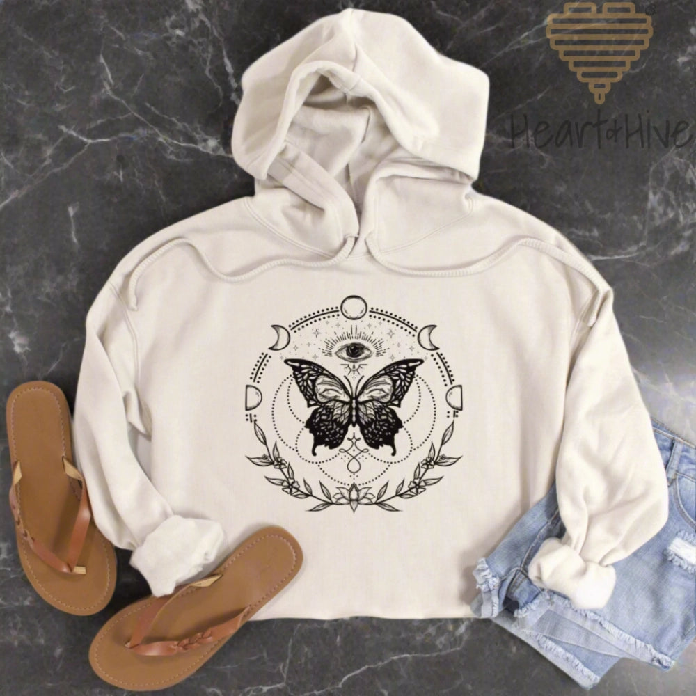 All Seeing Eye Butterfly // Crop Hoodie & Crew Fleece // 2 COLORS